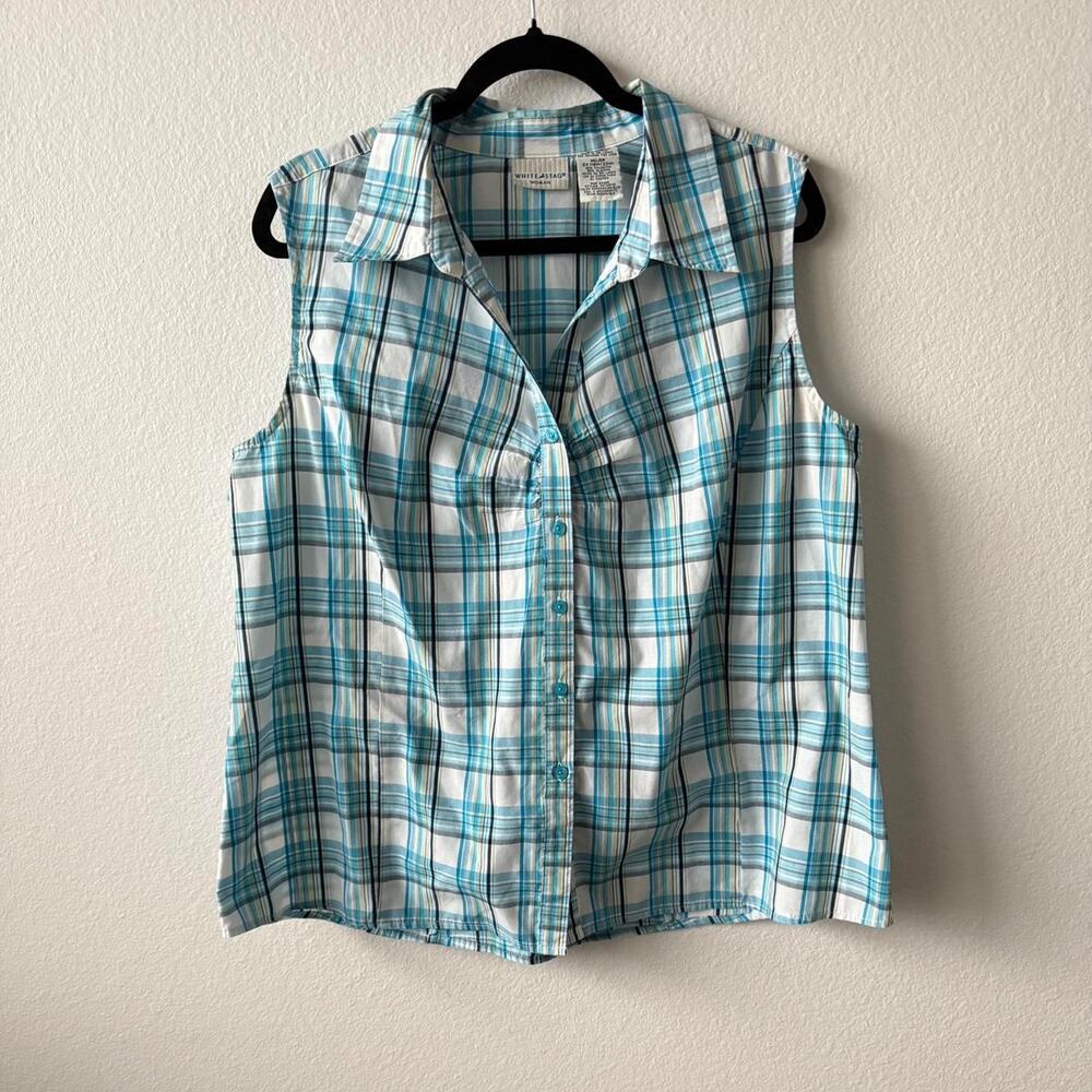 Vintage blue and white plaid